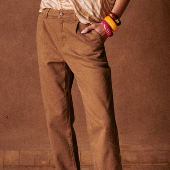 Sezane Pants - Sezane Manu Trousers in Coffee